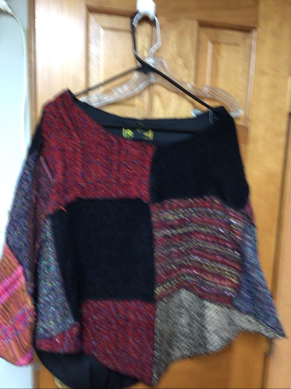 Patchwork Knit Women's poncho